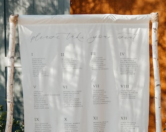 Tabla de asientos de tela de caligrafía - Caligrafía personalizada Colgante de pared grande
