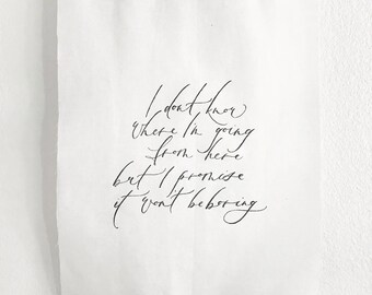 Caligrafía tela Banner - Caligrafía personalizada pared colgante