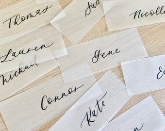 Calligraphy Escort Cards - Calligraphy Place Cards - Custom Calligraphy