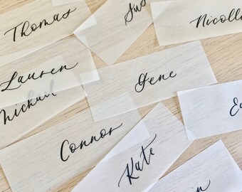 Tarjetas de acompañante con caligrafía - Tarjetas de lugar con caligrafía - Caligrafía personalizada