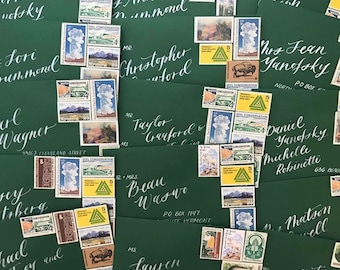 Dirección de sobres con caligrafía