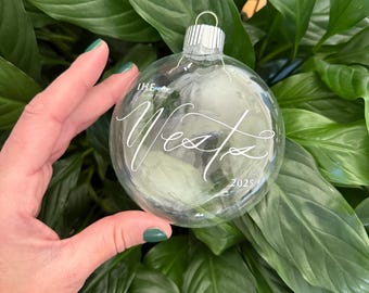 Adorno navideño de caligrafía personalizada
