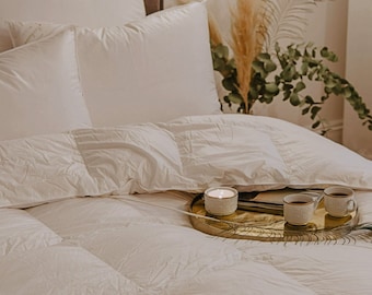 Couette 100 % duvet d'oie grand lit - insert de couette de luxe en duvet d'oie américain 90 x 90 po.