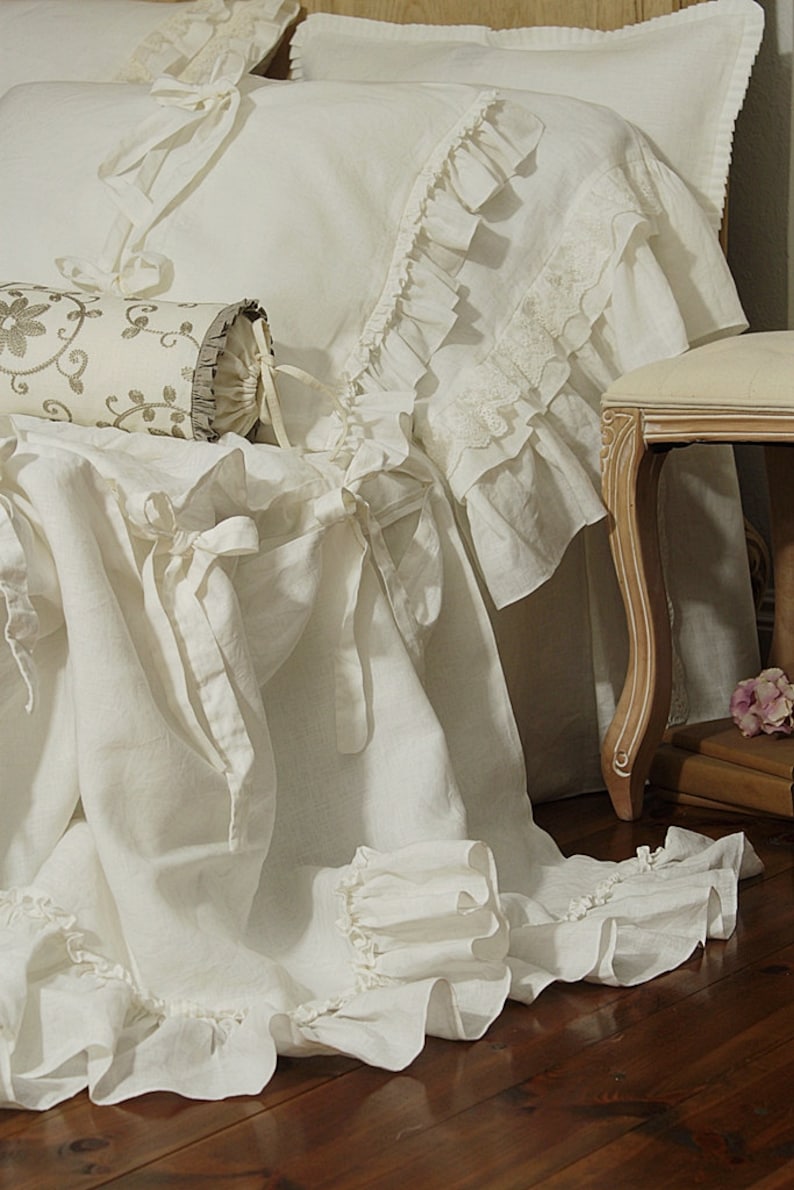 LINEN DUVET COVER 'diane'. Shabby Chic Linen Bedding Etsy