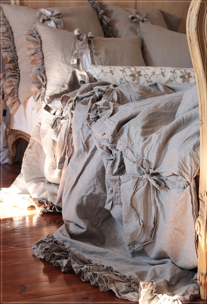 LINEN DUVET COVER 'diane'. Shabby Chic Linen Bedding Etsy