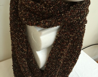 Gentleman's Boucle Knit Infinity Scarf. Men's Fall-Winter Scarves. Gifts for Men.