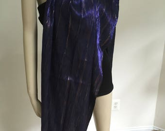 Lustrous Purple and Gold Wrap Scarf. Women's Formal Long Scarves. Elegant Evening Wraps. Sparkly Scarves.