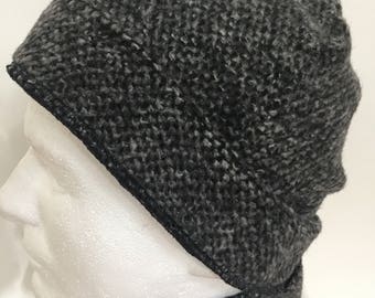 Grey Wool Men's Beanie Hat and Scarf Set. Knitted Wool Slouchy Hat and Scarf. Cozy Winter Hats and Scarves. Premium Gifts for Him.