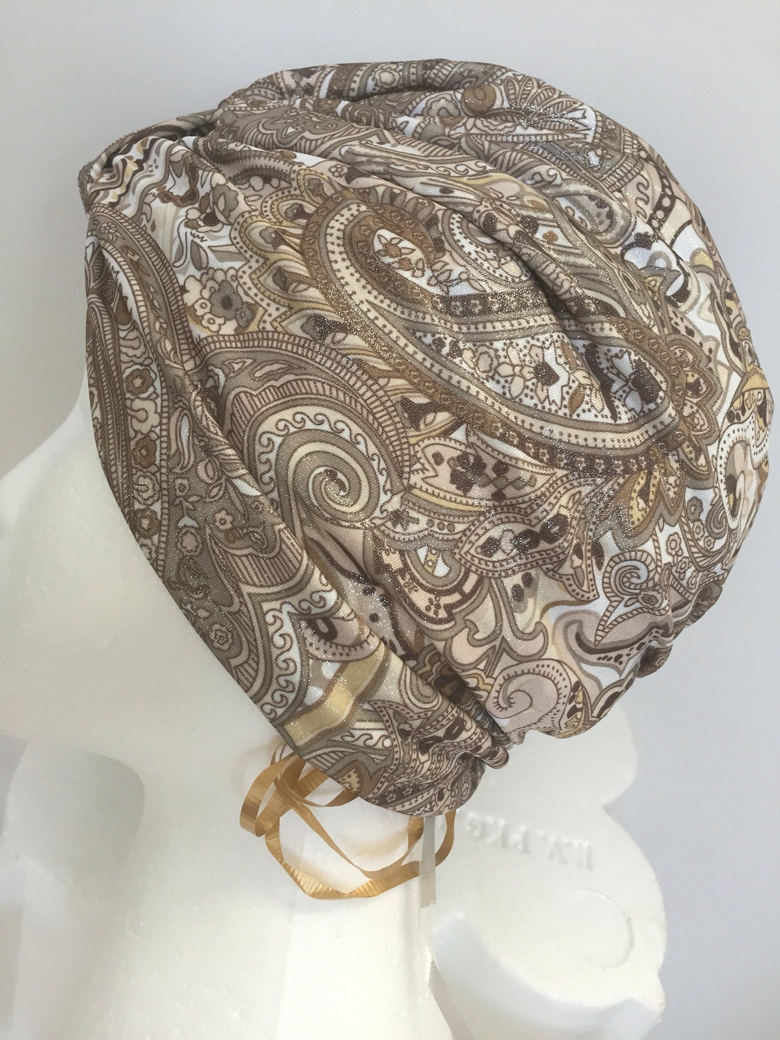 Paisley Print Head Wrap Causal Turban Élastique Réglable Foulard