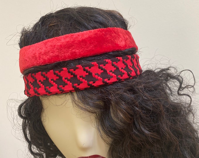 Assorted Red Headbands.  Stylish Hair Bands in Fashion Colors. Multi-use, Handmade Hair Scrunchies and Wristbands. One Size.