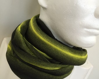 Gentleman's Black and Yellow  Infinity Scarf. Jersey Knit Scarves for Men. Men's Accent Scarves in Warm Colors