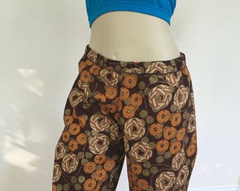 African Print Romper Shorts. Convertible Summer Shorts-Knickerbocker. Ankara Cotton Beach Shorts. Tan Brown Orange.