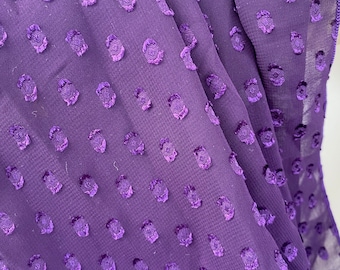 Purple Swiss Dot Chiffon Scarf. Women's Purple Raised Dot Chiffon Wrap. Extra Long Wedding Scarves. Luxurious Sheer Scarves and Wraps.