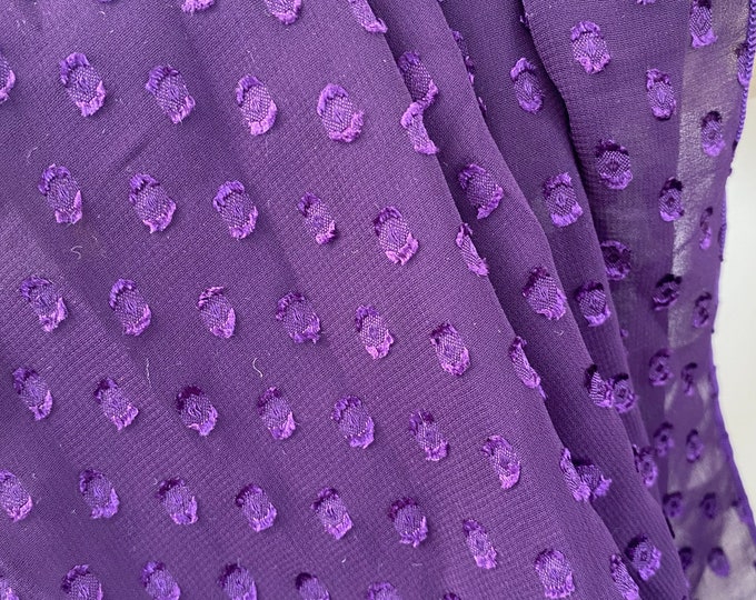 Purple Swiss Dot Chiffon Scarf. Women's Purple Raised Dot Chiffon Wrap. Extra Long Wedding Scarves. Luxurious Sheer Scarves and Wraps.