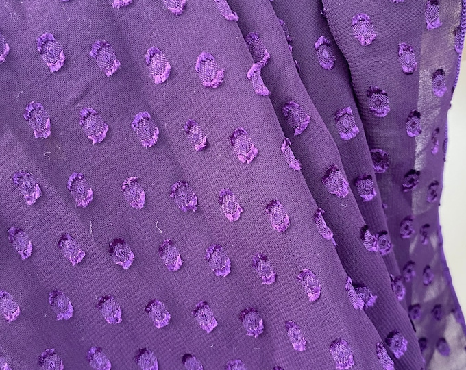 Purple Swiss Dot Chiffon Scarf. Women's Purple Raised Dot Chiffon Wrap. Extra Long Wedding Scarves. Luxurious Sheer Scarves and Wraps.