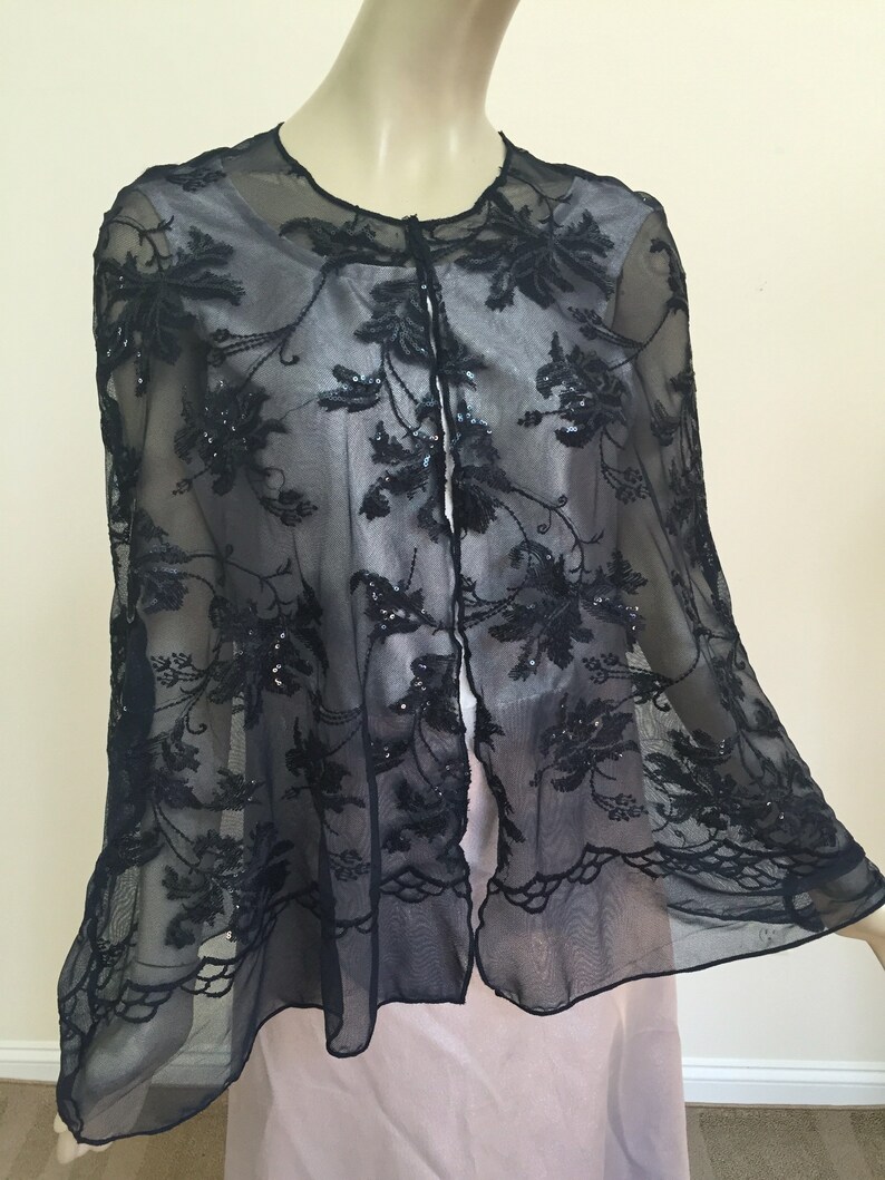 blue sequin cape
