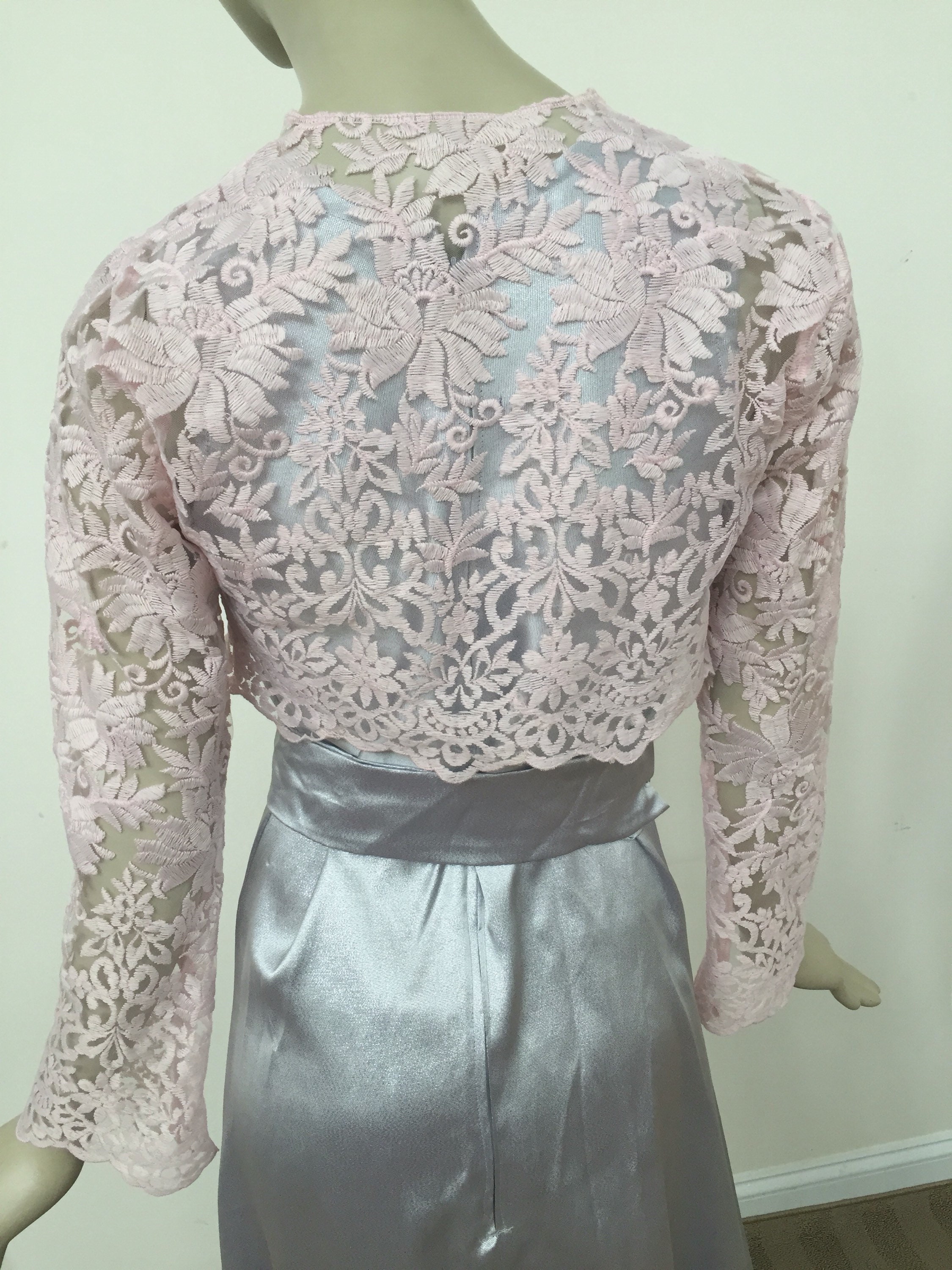Light Pink Floral Lace Bolero Jacket. Women's Soft Pink Etsy