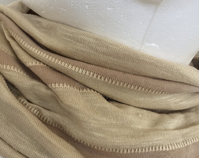 Gentleman's Beige and Tan Jersey Infinity Scarf. Men's Multi-weave Infiniti Sccarves. Jersey Knit in Neutral Colors.