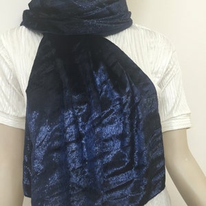 Navy Blue Lurex Scarf. Women's Elegant Evening Scarves. Iridescent Glittery Wraps. Formal Sparkly Scarves. Gifts for Her.