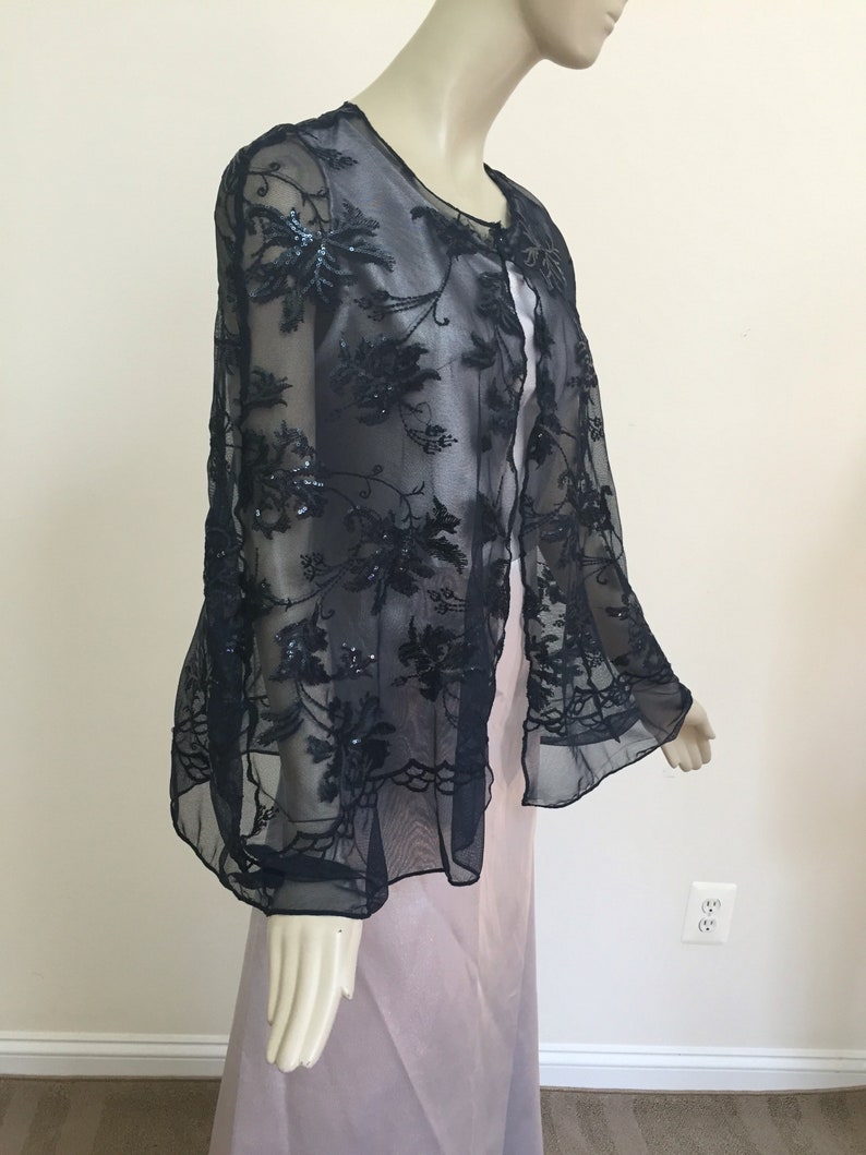 blue sequin cape