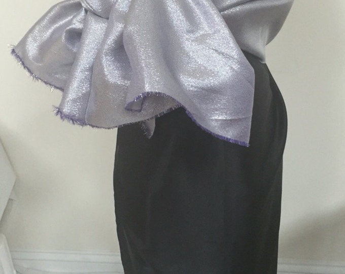 Reversible Lilac Silver Metallic  Scarf. Women's Sparkly Wedding Scarf. Elegant Formal Scarves. Glittery Gifts for Her.