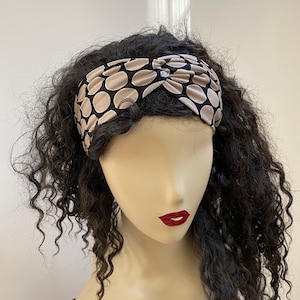 Taupe Big Dot Headbands.  Stylish Hair Bands in Fashion Colors. Multi-use, Handmade Hair Scrunchies and Wristbands. One Size.