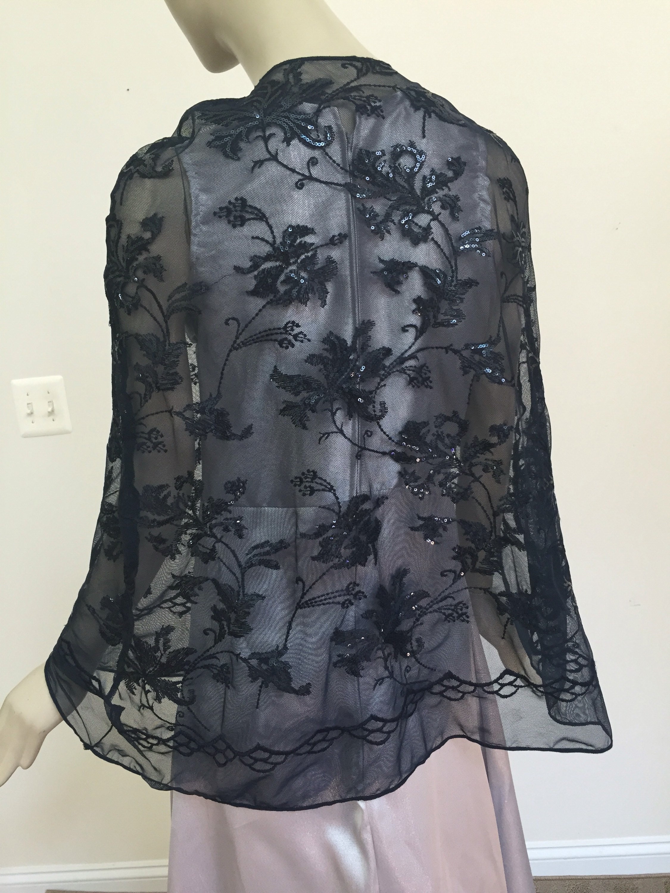 blue sequin cape