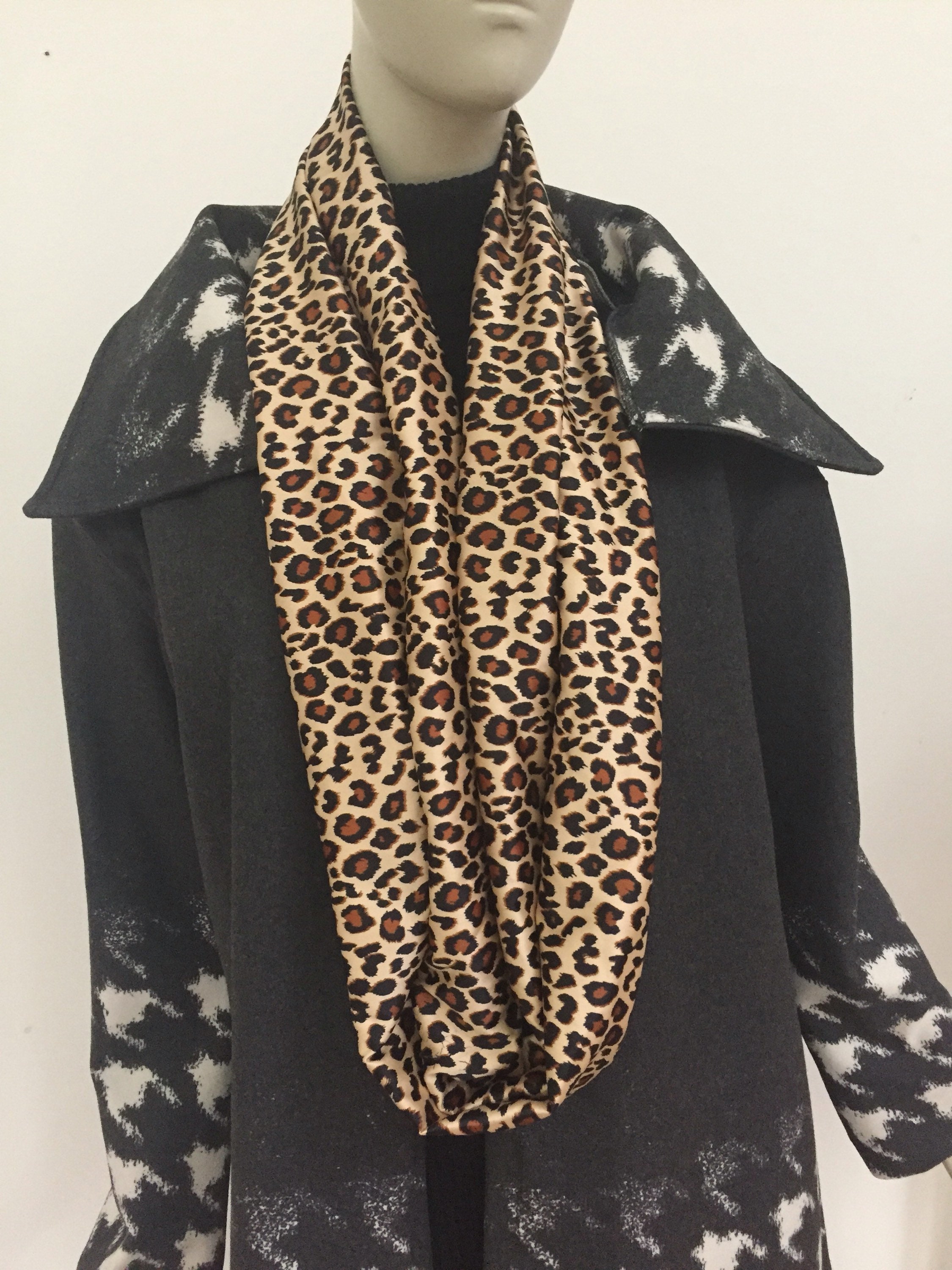 Leopard Scarf With Black Trim - Koi