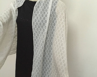 Off-white Sparkly Lace Scarf. Elegant Wedding Scarves. Formal Evening Scarves. Gifts for Her.
