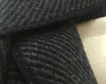Blue Stripe Men's Genuine Wool Scarf. 100% Italian Wool. Premium Wool Winter Scarves for Men. Holiday Gifts for Him.