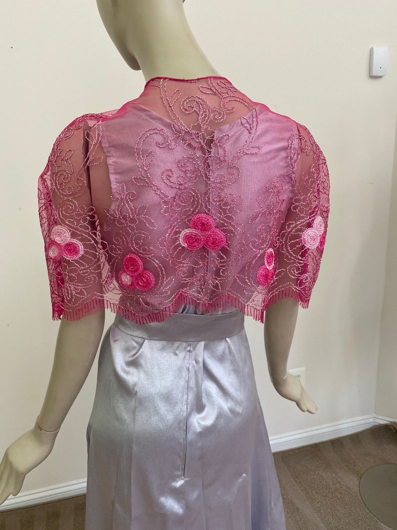 Fancy Bridal Cape Elegant Fuchsia and Silver Lace Cape Custom Sizes Available. Glittery Hot Pink Wedding Shrug Women/'s Formal Covers