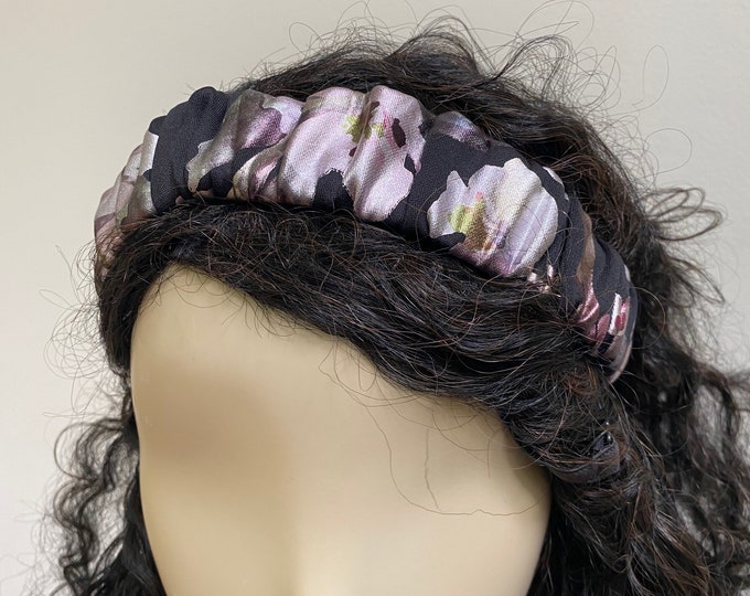 Cherry Blossom Scuba Headbands.  Stylish Hair Bands in Fashion Colors. Multi-use, Handmade Hair Scrunchies and Wristbands. One Size.