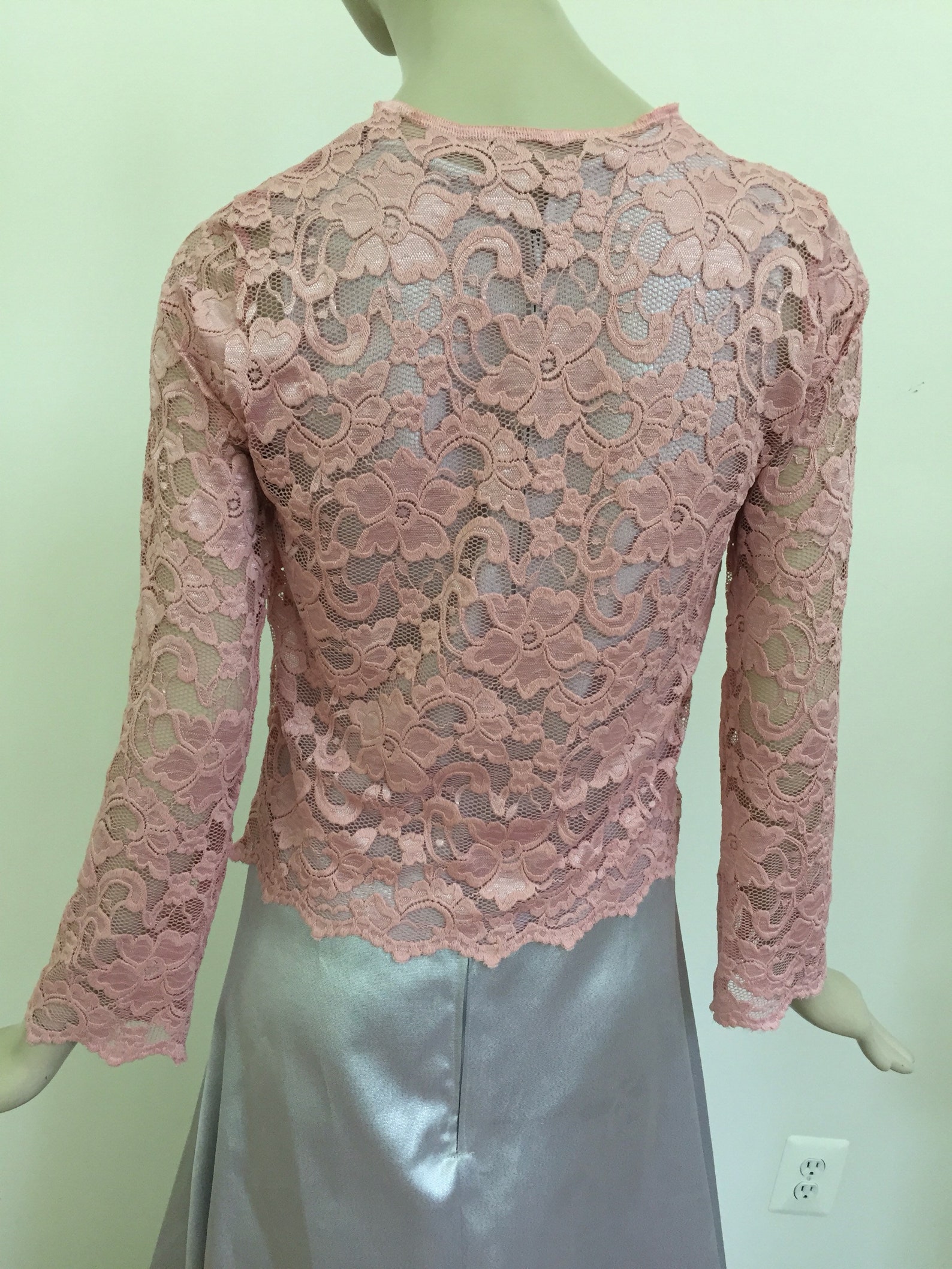 Women's Blush Pink Lace Jacket. Embroidered Floral Lace Etsy