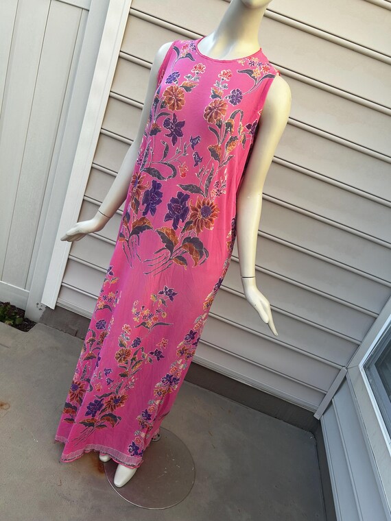 chinese dress ladies Paradise Garden Floral Maxi Dress Xs / Pink