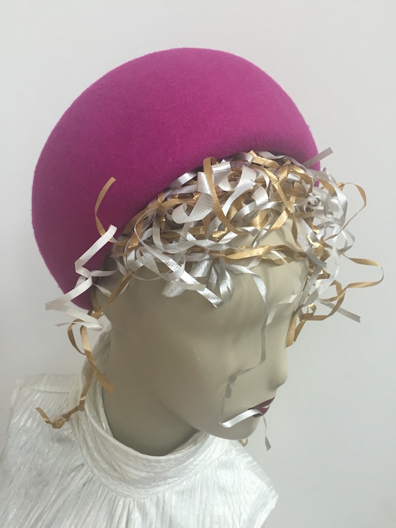 Vintage Pillbox Cap Fascinator Elegant Church Wool Felt Fedora Adjustable FS Womens Wool Felt Pillbox Fascinator Hat Elegant... From  main image 3