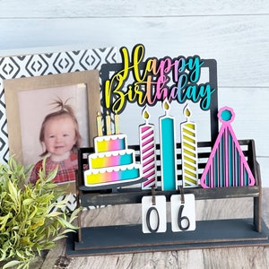 Happy birthday Interchangeable for wagon, crate or riser | small spaces decor | Farmhouse decor | wood signs