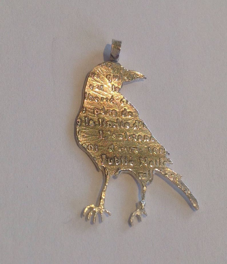 Crow Necklace, Crow Jewellery, Handmade, Sterling Crow, Sterling Silver