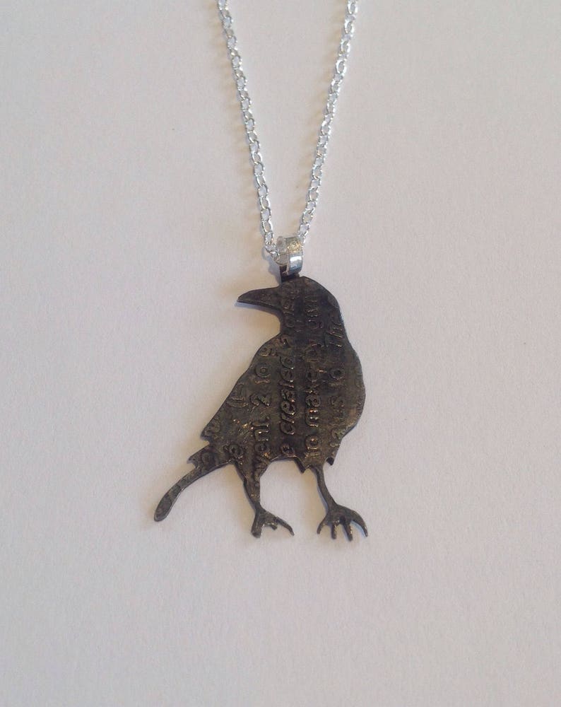 Crow Necklace, Crow Jewellery, Handmade, Sterling Crow, Sterling Silver