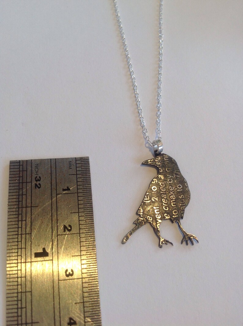 Crow Necklace, Crow Jewellery, Handmade, Sterling Crow, Sterling Silver