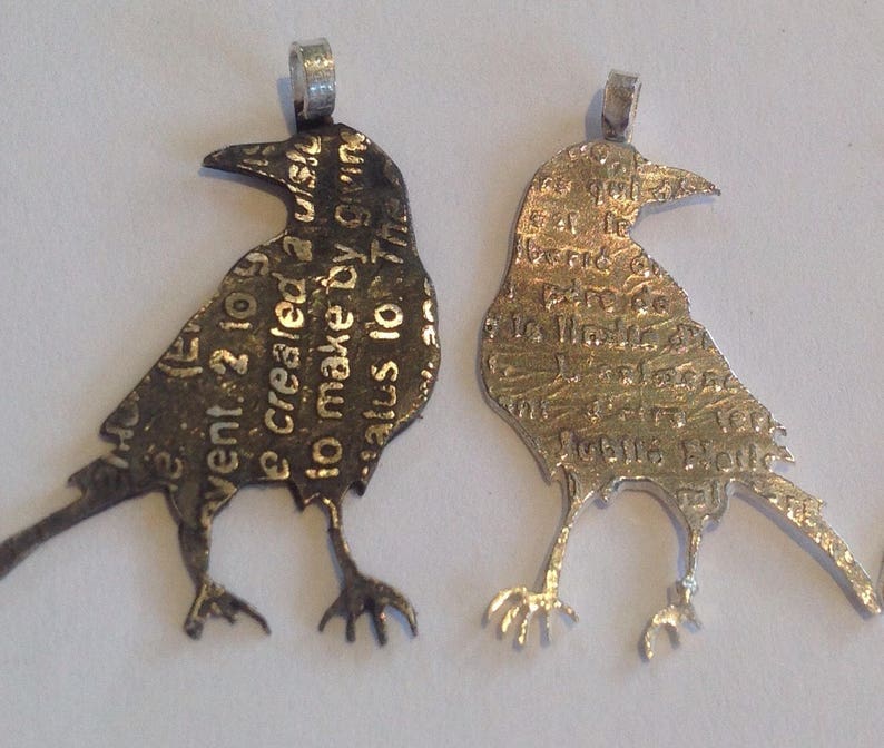 Crow Necklace, Crow Jewellery, Handmade, Sterling Crow, Sterling Silver