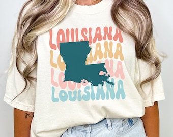 Louisiana State Map Shirt • Retro Hometown Pride Tee