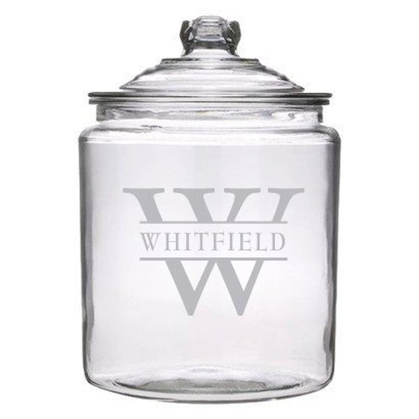 Personalized Family Name, Monogram Etched Glass Apothecary Jar, Wedding Gift, Mother's Day Gift, Kitchen Organziation, Custom Gift, Glass