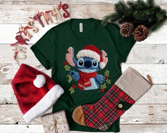 Merry Stitchmas Tee Youth and Adult | Bella + Canvas Christmas Shirt | Cozy Holiday Graphic Tee