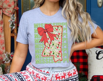 Mississippi Christmas Bella Canvas Tee | Southern Holiday Shirt