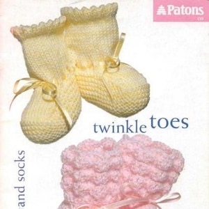 Patons Knitting Patterns &quot;Twinkle toes&quot; Baby Knitting, Knitting Pattern , Instant Digital Download PDF  Format