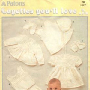 Patons Knitting Patterns &quot;Layettes You&#39;ll Love&quot; Baby Knitting, Knitting Pattern , Instant Digital Download PDF  Format