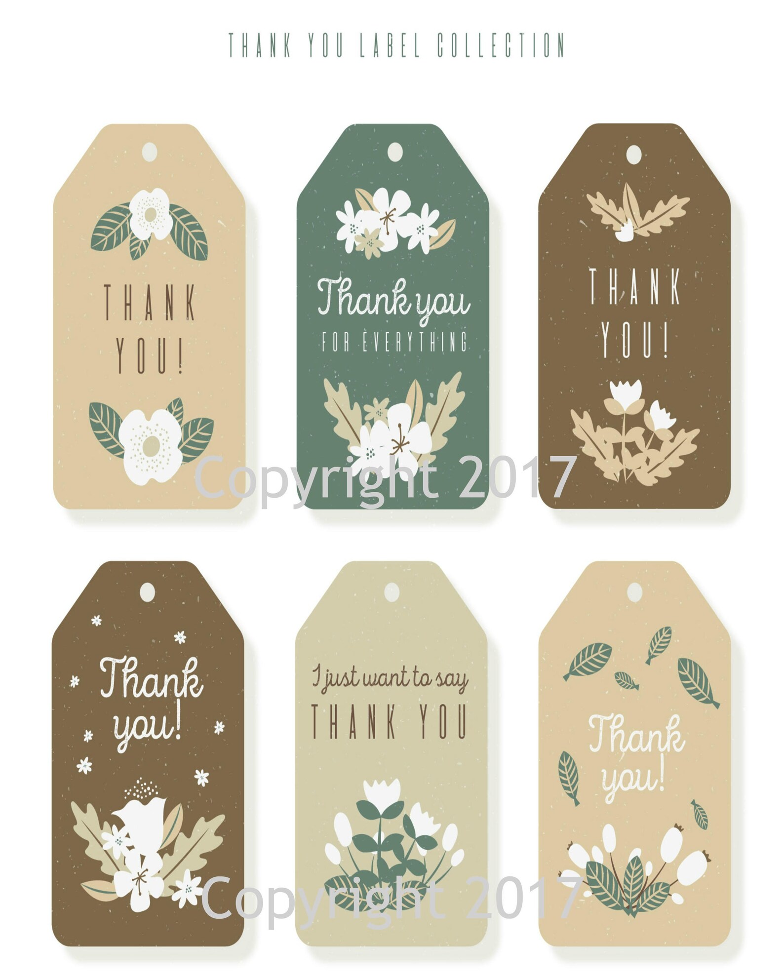 3 Sheets of Rustic Thank You Gift Tags Labels Printed on - Etsy
