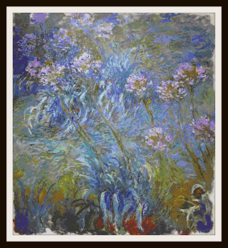 Counted Cross Stitch Pattern: Claude Monet Fine Art Printable Pattern