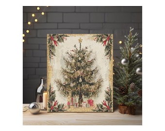Counted Cross Stitch Pattern: "Vintage Christmas Tree 1" Festive Holiday Design   Printable PDF,   Instant Download PDF Files, Chart