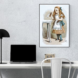 Counted Cross Stitch Pattern: Alice in Wonderland Drink Me , Art by John Tenniel 14 count AND 18 count Instant Download PDF File